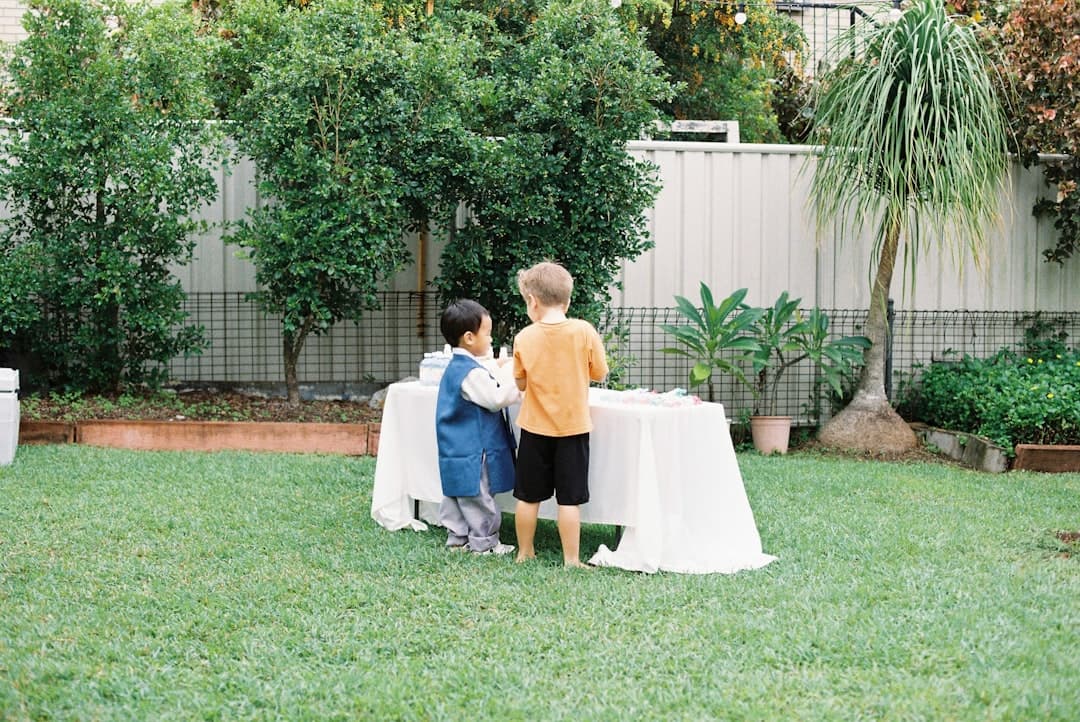 Family home with bright outdoor scene