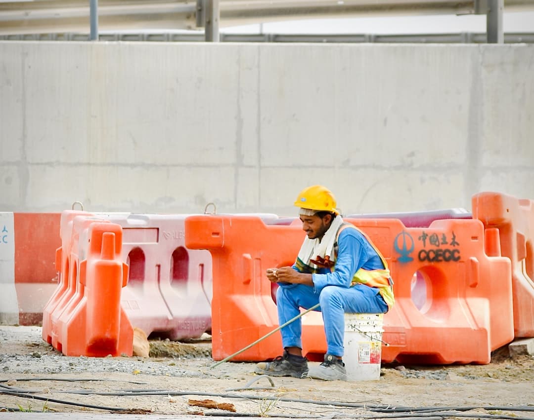 Inspector with clipboard on a construction site
