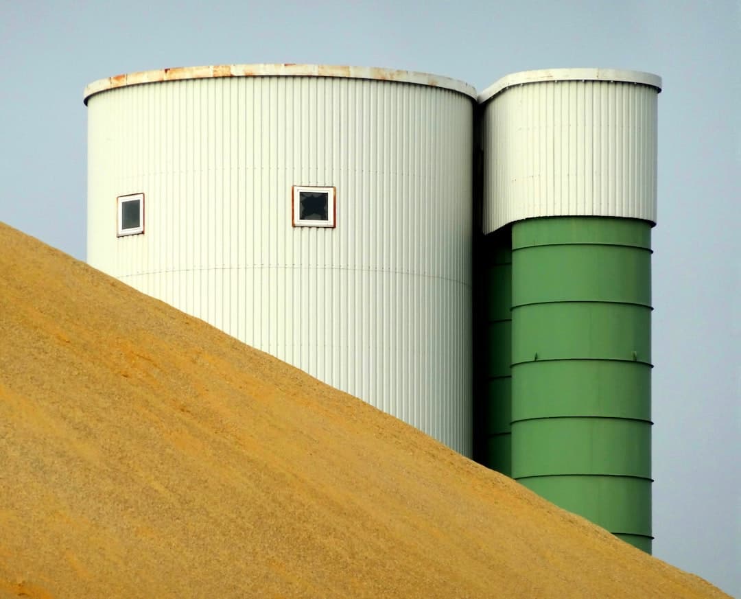 Grain silo on an agricultural farm