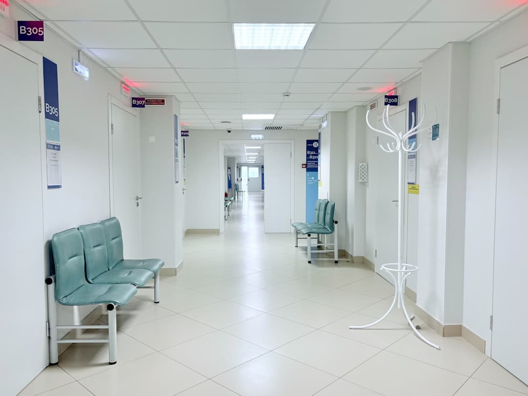 Hospital corridor in a managed facility