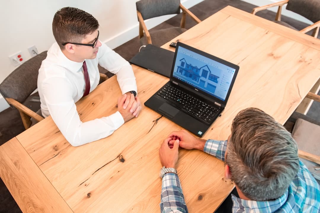 Two professionals in a business consultation