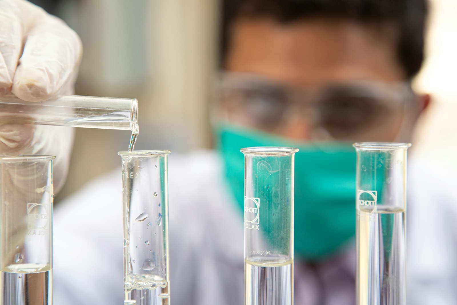 Environmental professional reviewing analysis results